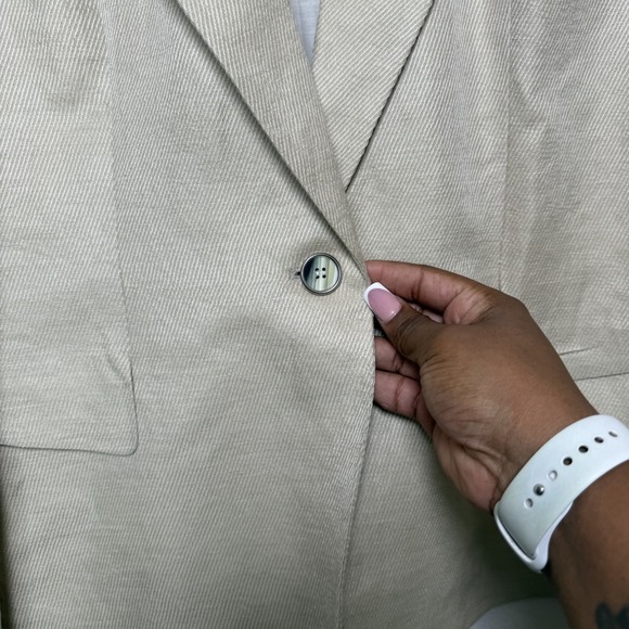 Lafayette 148 New York Women Linen Blazer Jacket 10 Tan Luxury Old Money Office - Picture 5 of 12